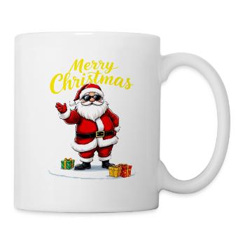 Merry Christmas Weihnachtsmann Mit Geschenken - Tasse - Weiß - Rechts
