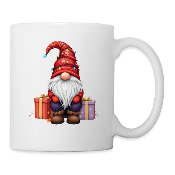 Gnomin de Noël avec guirlandes lumineuses et forfaits - Mug blanc - blanc - Droite