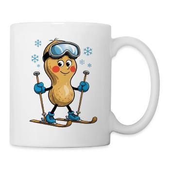 Erdnuss-Skifahrer im Schnee - Tasse - Weiß - Rechts