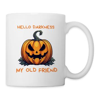 Hello Darkness Pumpkin Halloween Humor Kürbis - Tasse - Weiß - Rechts