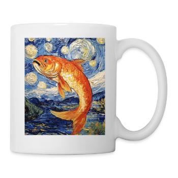 Poisson Koi Karfen Van Gogh Style Nuit étoilée - Mug blanc - blanc - Droite