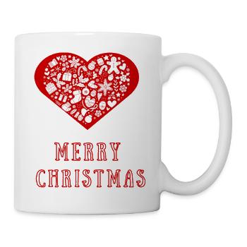 Coeur De Noël Icônes Motif - Mug blanc - blanc - Droite