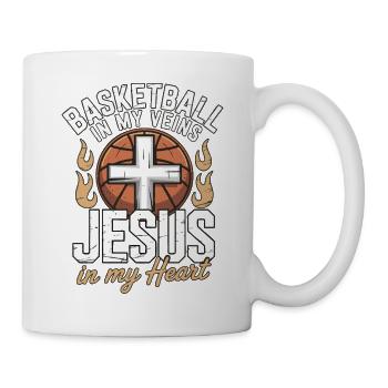 Basketball & Jesus – Conception de la croix sur le ballon - Mug blanc - blanc - Droite