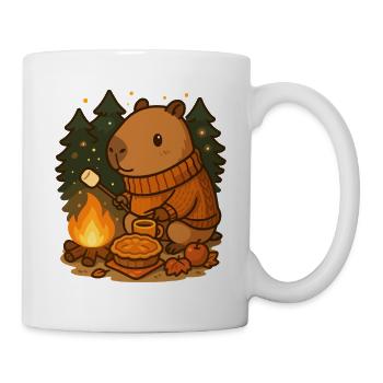 Capybara Campfire – Cozy Nights & Autumn Mood - Mug - white - Right