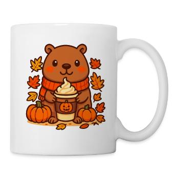 Capybara Pumpkin Latte – Cozy Autumn Mood - Mug - white - Right