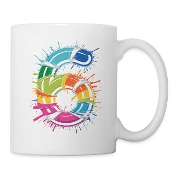 Regenbogen Rettungsring Splash - Tasse - Weiß - Rechts
