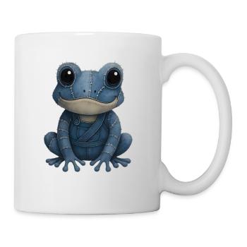 Denim Patchwork Grenouille - Mug blanc - blanc - Droite