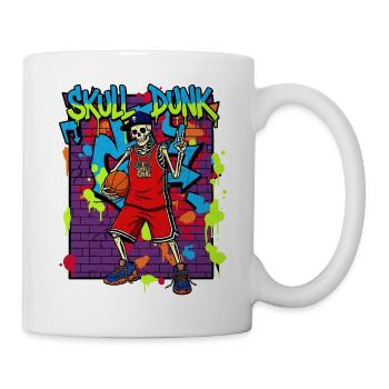 Skull Dunk – Skeleton Basketball Graffiti 90s - Mug - white - Right