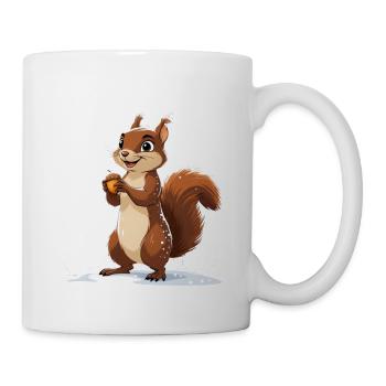 Winter squirrel with acorn - Mug - white - Right