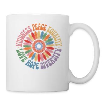 Sunflower Peace Love Hope Diversity - Mug - white - Right