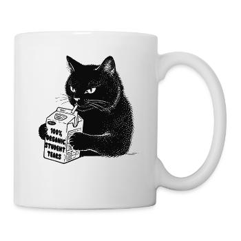 Katze trinkt '100% Organic Student Tears' - Tasse - Weiß - Rechts