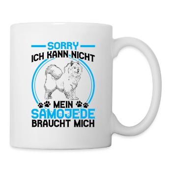 Samojede braucht mich Schlittenhund - Tasse - Weiß - Rechts