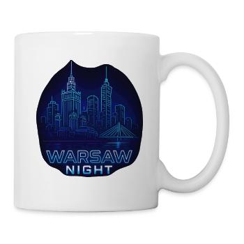 Warsaw Night – Skyline Design Poland - Mug - white - Right
