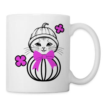 funny cat Halloween - Mug - white - Right