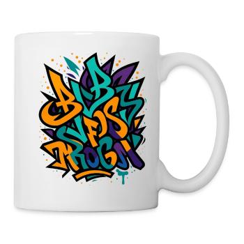 Street Graffiti Farbexplosion - Tasse - Weiß - Rechts