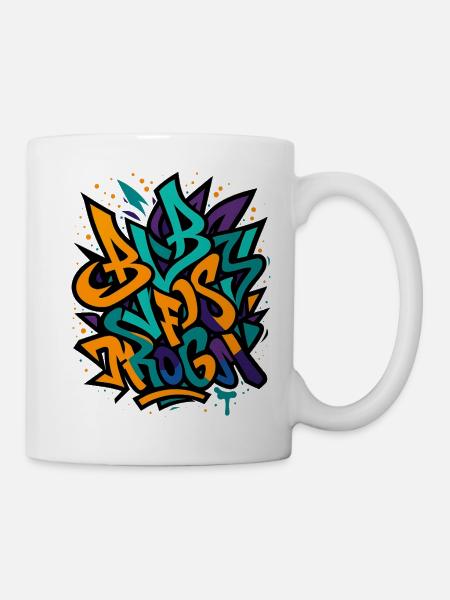 Explosion de couleurs de graffitis de rue - Mug blanc - blanc