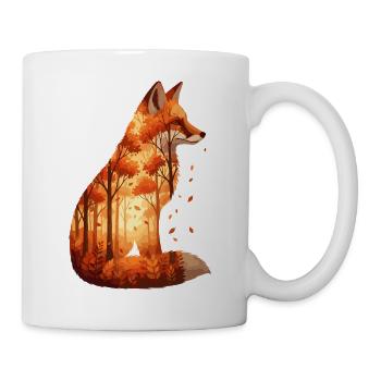 Gemütliches Herbst Fuchs Design - Natur & Wald  - Tasse - Weiß - Rechts