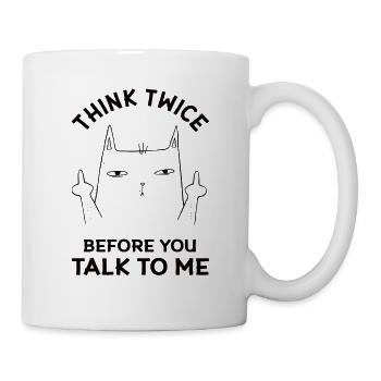 Sehr wütende und dumme Katze - Lustiger Spruch - Tasse - Weiß - Rechts