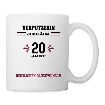 Plâtrier 20 ans Anniversaire 20e anniversaire Atelier de plâtrage - Mug blanc - blanc - Droite