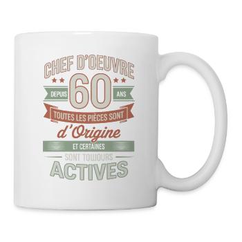 Chef d’œuvre depuis 60 ans humour anniversaire  - Mug blanc - blanc - Droite