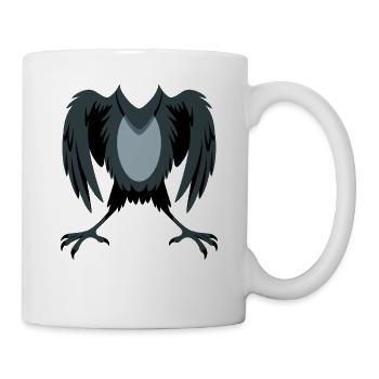 Rabenflügel Silhouette - Tasse - Weiß - Rechts