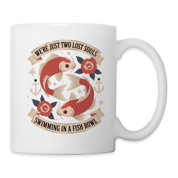 Two Lost Souls – Koi Fish Tattoo Style - Mug - white - Right
