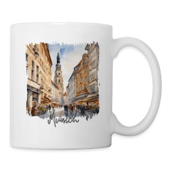 Munich Watercolor, Munich Germany - Mug - white - Right