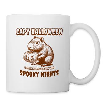 Capy Halloween – Capybara with pumpkin - Mug - white - Right