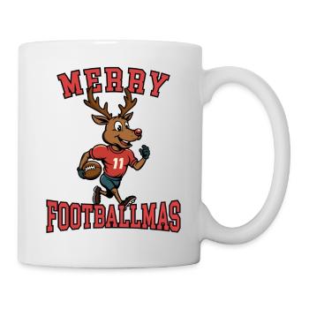 Frohe Footballmas - Tasse - Weiß - Rechts