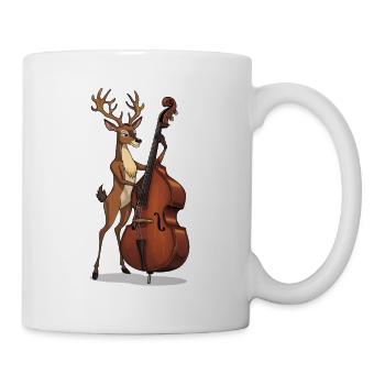 Reh am Kontrabass - Tasse - Weiß - Rechts