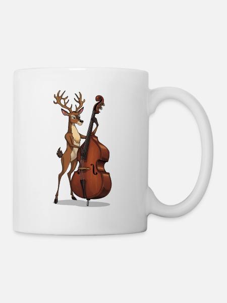 Reh am Kontrabass - Tasse - Weiß