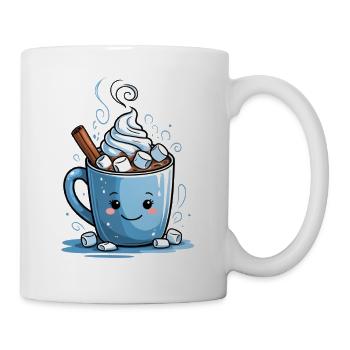 Tasse de cacao confortable avec des guimauves - Mug blanc - blanc - Droite