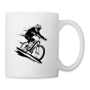 Mountain Bike Illustration Mountainbiking - Mug - white - Right