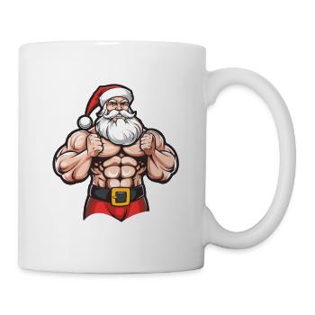 Santa Claus Muscles Gym Santa - Mug - white - Right