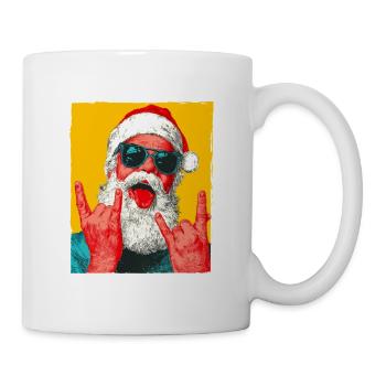 Weihnachtsmann Party Pop Art Weihnachten - Tasse - Weiß - Rechts