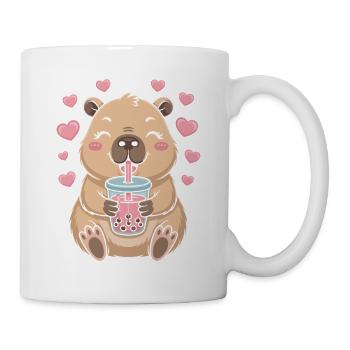 Kawaii Bubble Tee Capybara Boba Tee - Tasse - Weiß - Rechts