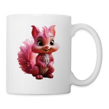 Cute Pink Squirrel – Cartoon Style - Mug - white - Right