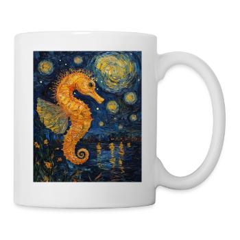 Seepferd Van Gogh Style Starry Night - Tasse - Weiß - Rechts