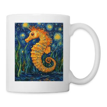 Seahorse Van Gogh Style Starry Night - Mug - white - Right