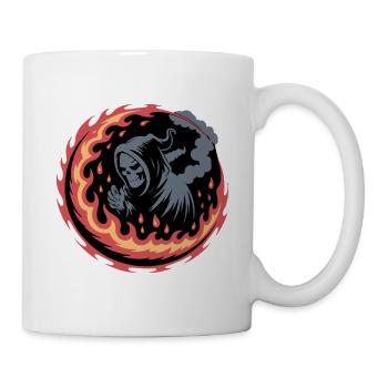 Flaming Grim Reaper Circle - Mug - white - Right
