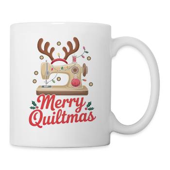 Merry Quiltmas Festive Sewing Santa Holiday Season - Mug - white - Right