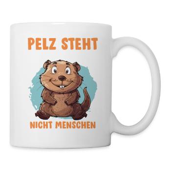 Animal welfare FUR ONLY SUITS ANIMALS Fun - Mug - white - Right