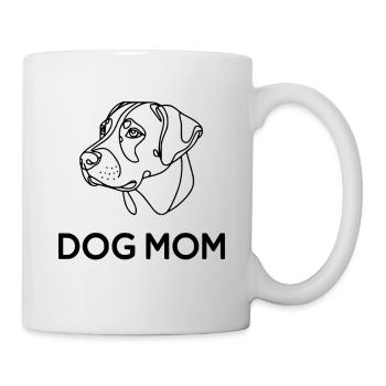 Dog Mom – minimalistisches Hunde-Line Art Geschenk - Tasse - Weiß - Rechts