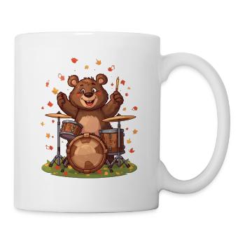 Bär Drummer Herbst - Tasse - Weiß - Rechts