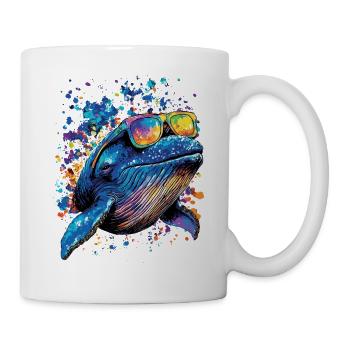 Blauwal Wal Blauwale Walgesang Taucher Ozean Wale - Tasse - Weiß - Rechts