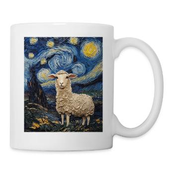 Sheep Van Gogh Style Starry Night - Mug - white - Right