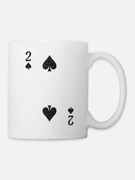 Zwei Pik - Tasse - Weiß