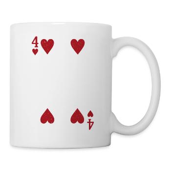 Four Hearts Double Head Card Rome Poker - Mug - white - Right