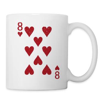 Eight Hearts Double Head Card Rome Poker - Mug - white - Right