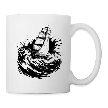Segelboot Segeln Illustration Matrose - Tasse - Weiß - Rechts